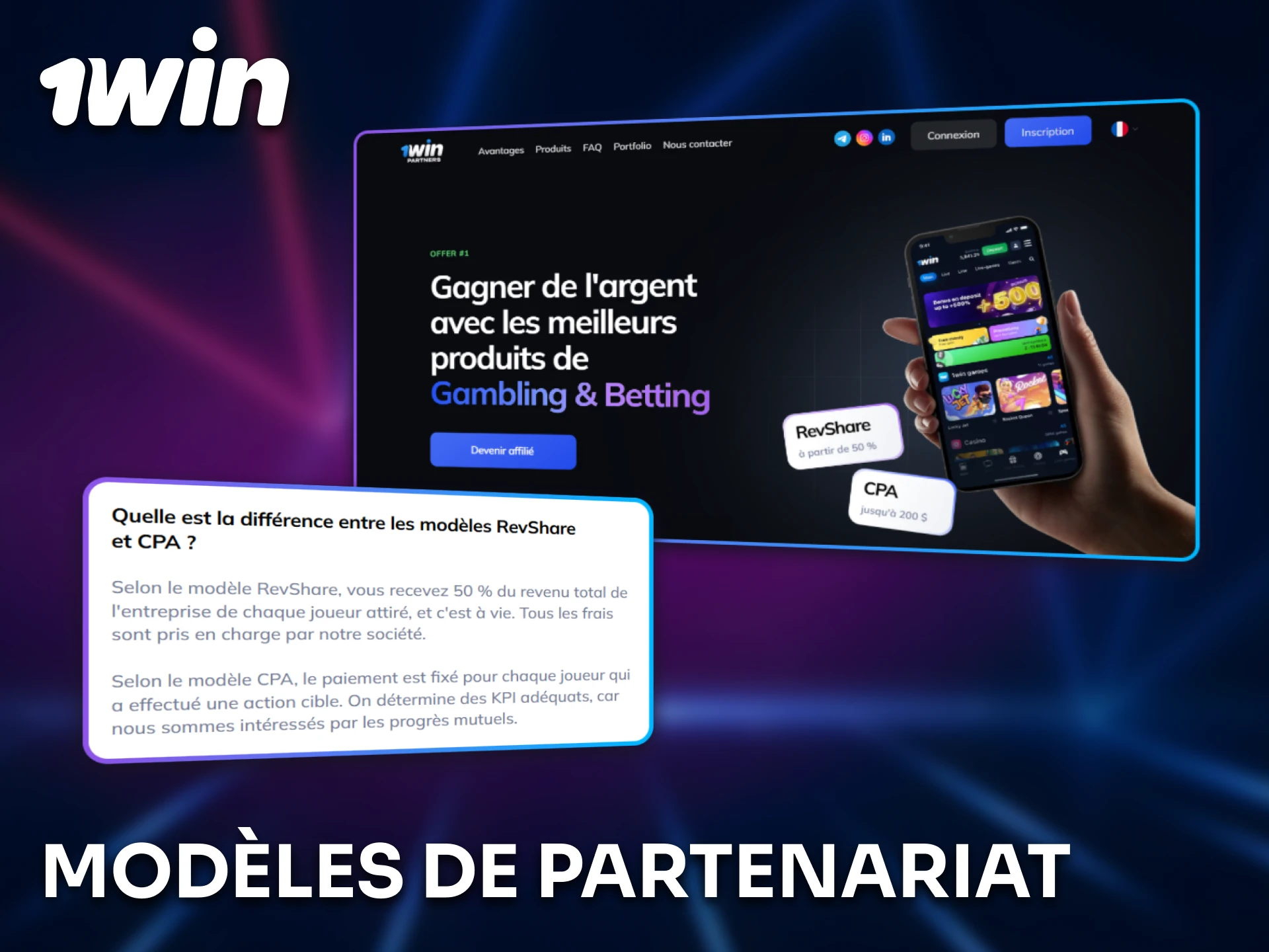 Découvrez les modèles de partenariat disponibles avec 1win.