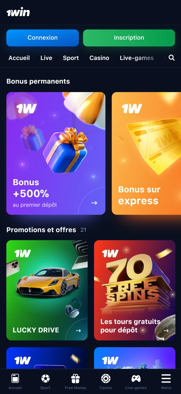 Profitez des bonus exclusifs disponibles sur l’application 1win.