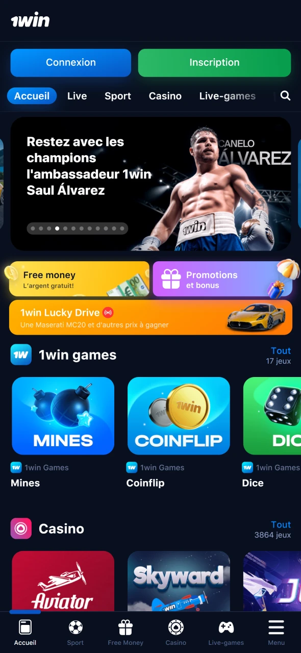 Lancez 1win et profitez de toutes ses fonctionnalités.