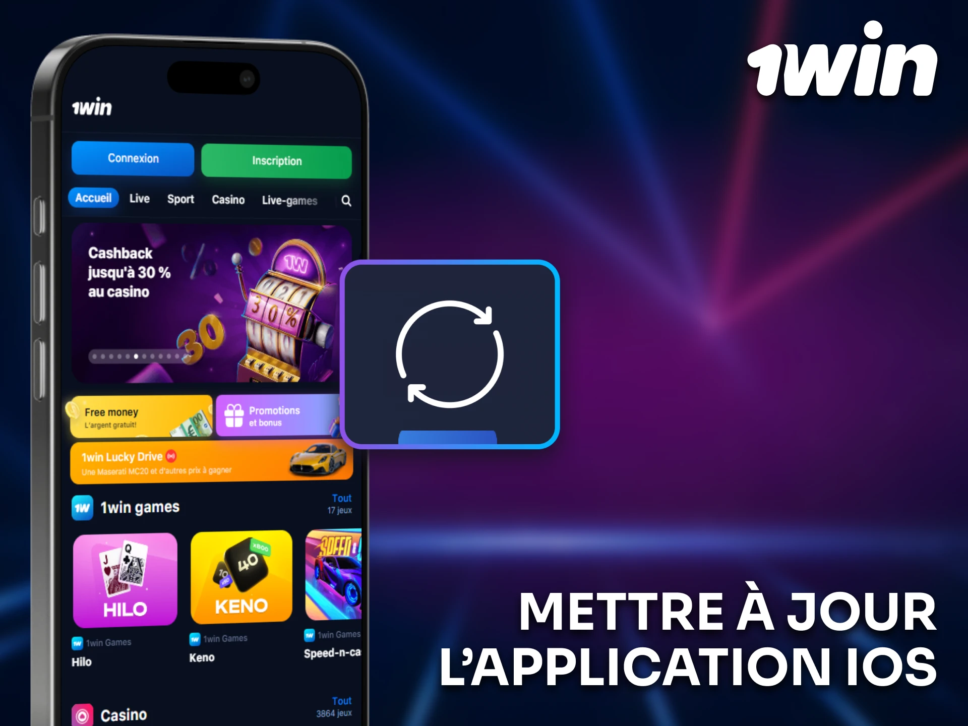 Mettez à jour la version iOS de l’app 1win pour profiter des nouveautés.