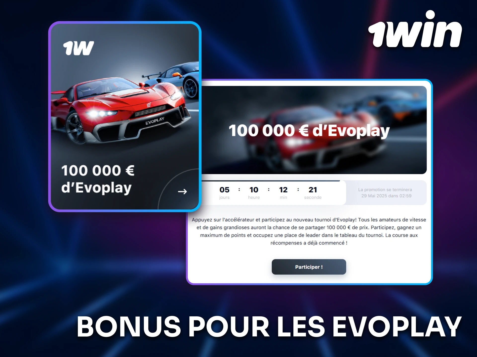 Recevez un bonus excitant avec les jeux Evoplay sur 1win.