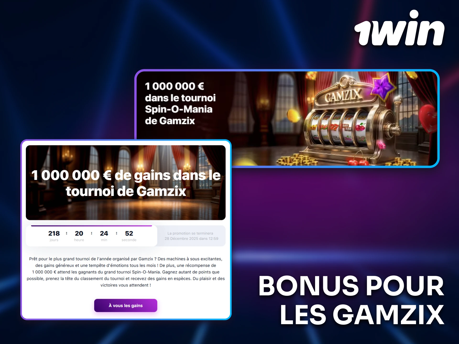 Activez un bonus exclusif avec les jeux Gamzix sur 1win.