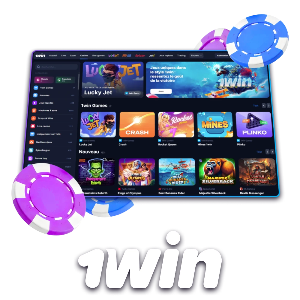 Profitez des meilleurs jeux de casino sur 1win au Sénégal.