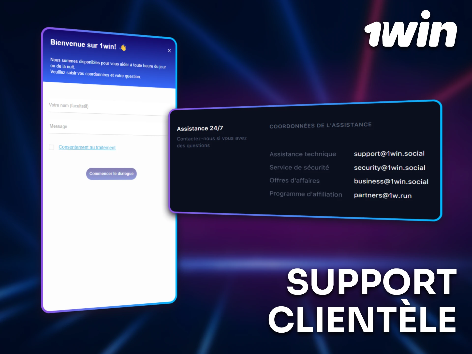 Contactez le support clientèle 1win pour toute assistance au Sénégal.