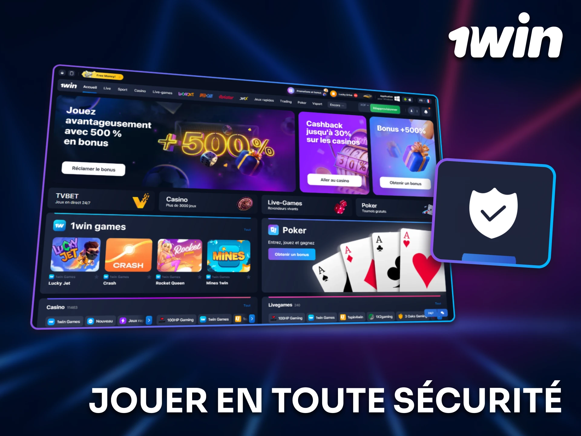 Jouez en toute sécurité avec les options fiables de 1win.