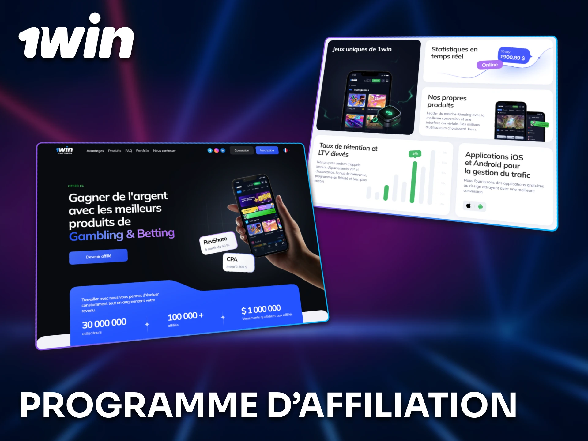 Rejoignez le programme d’affiliation de 1win destiné aux partenaires du Sénégal.