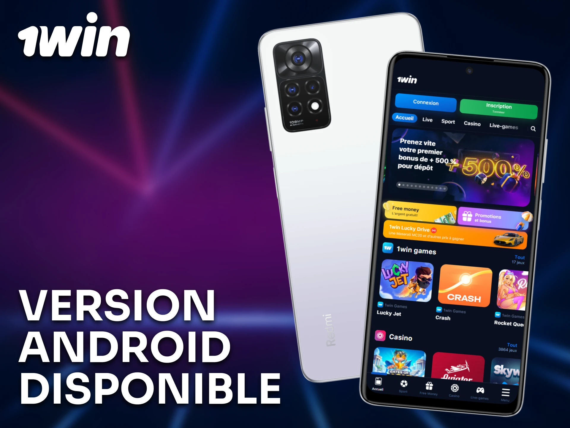 Téléchargez l’application Android de 1win pour jouer où vous voulez.