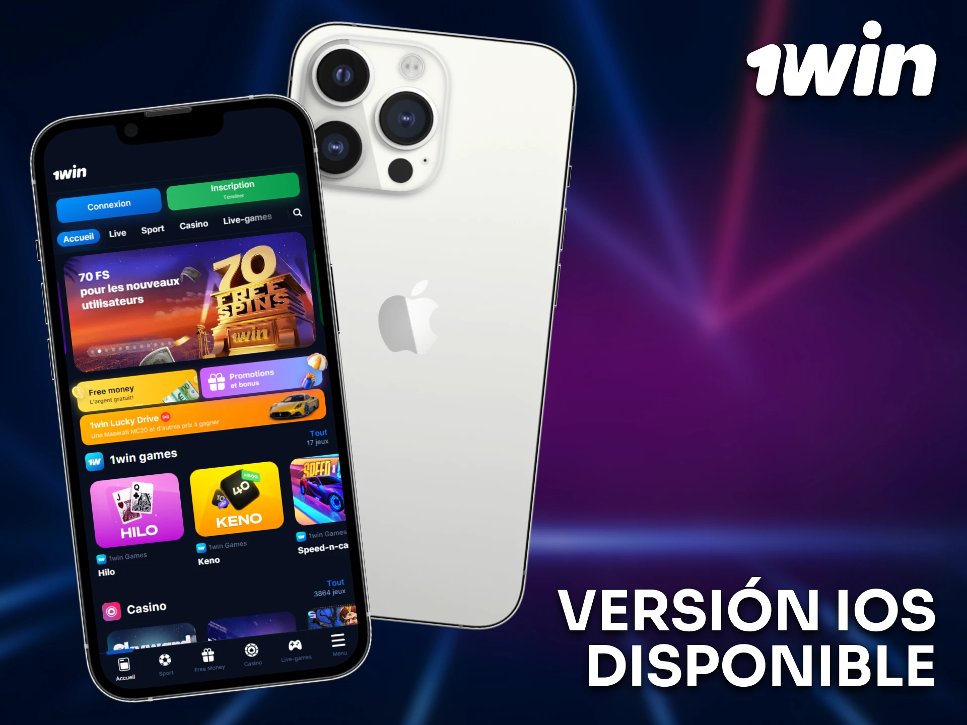Lancez la version iOS de 1win pour une expérience fluide.