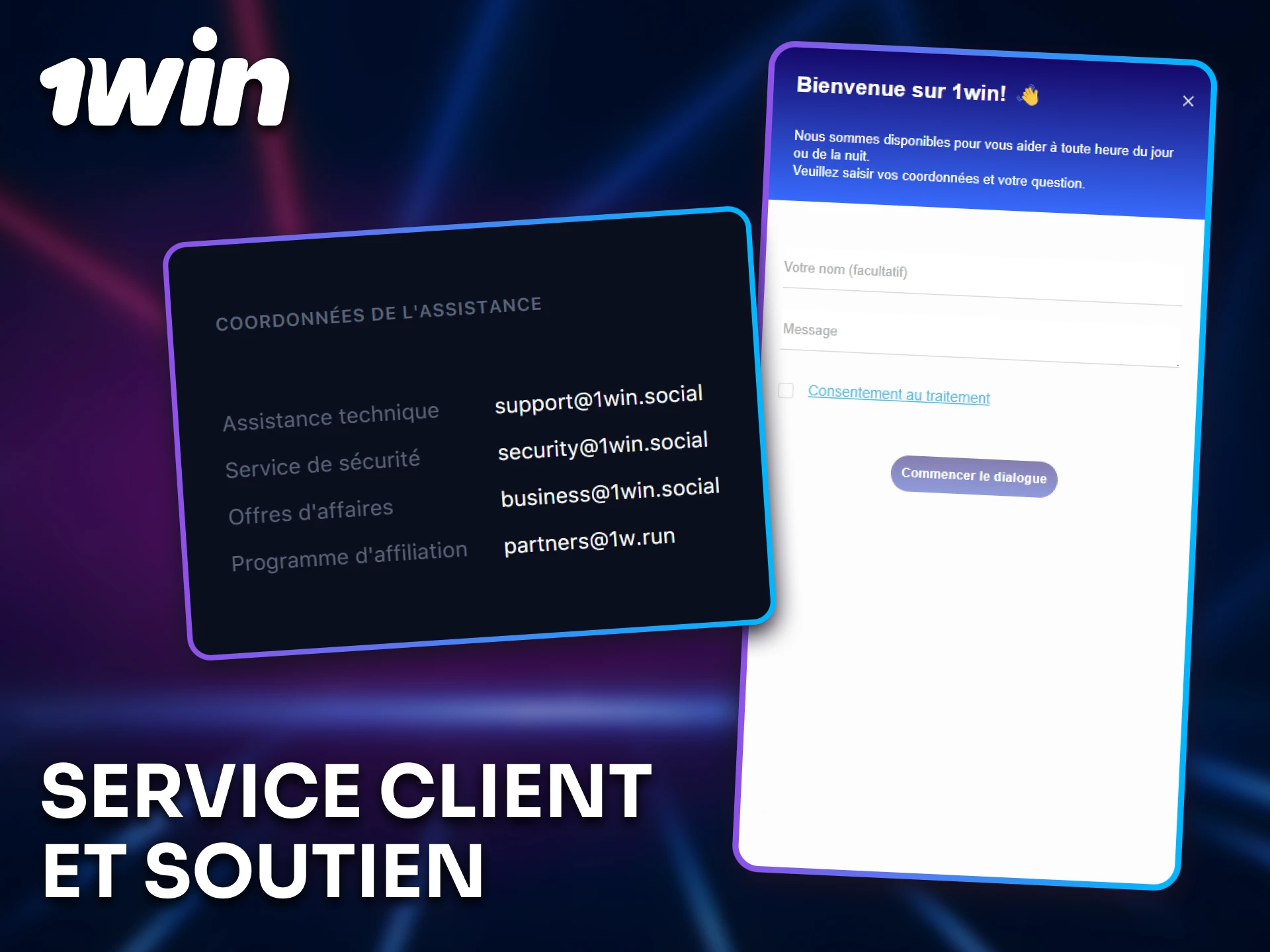 Obtenez de l’aide via le service client et soutien 1win in Sénégal.