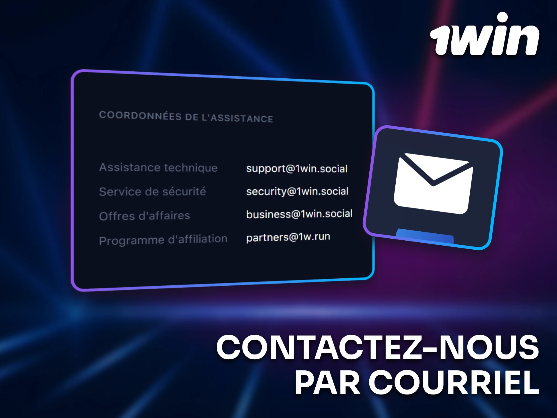 Contactez-nous par courriel pour toute demande liée à 1win au Sénégal.