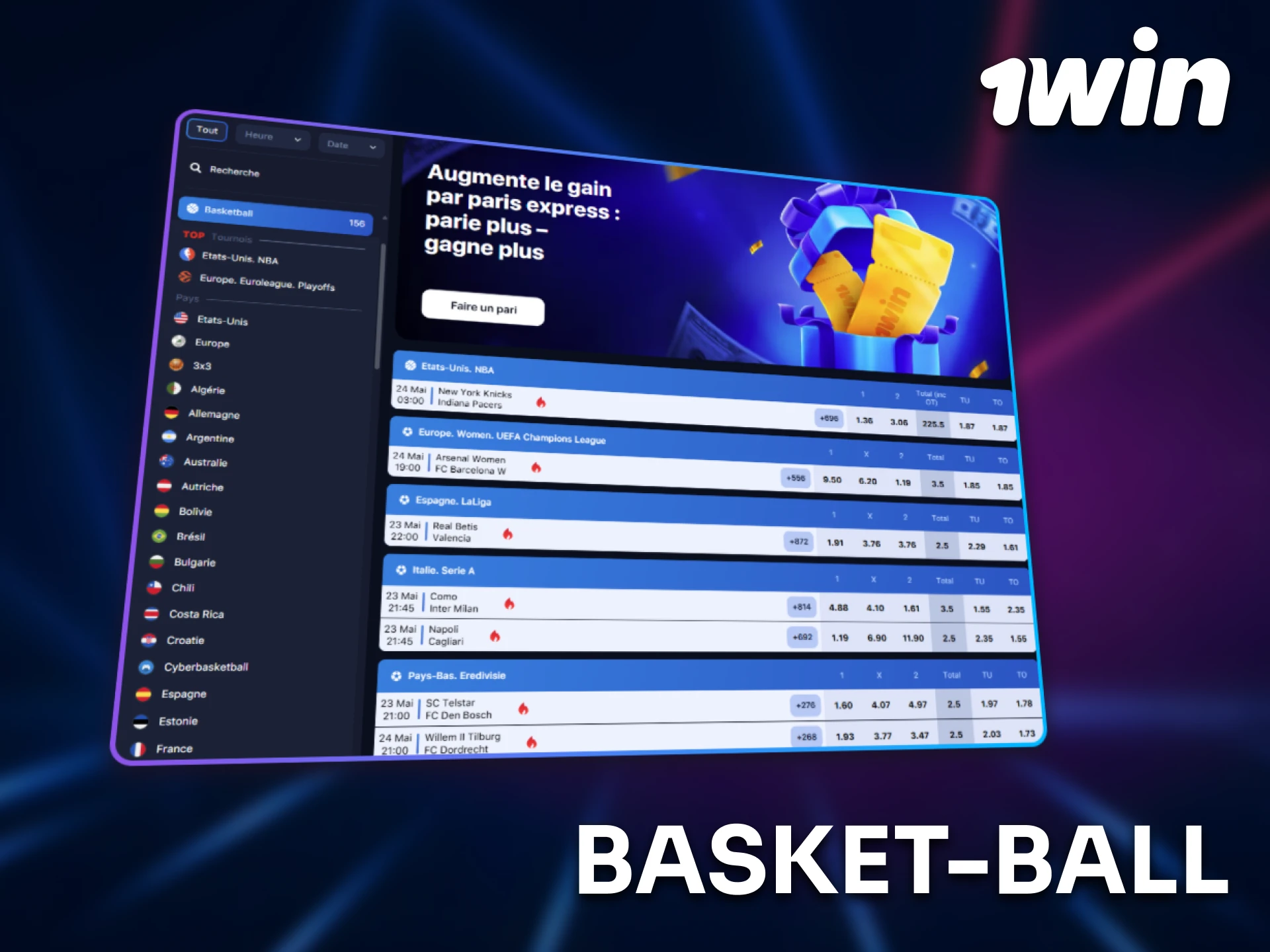 Retrouvez les grands tournois de basket-ball sur 1win.