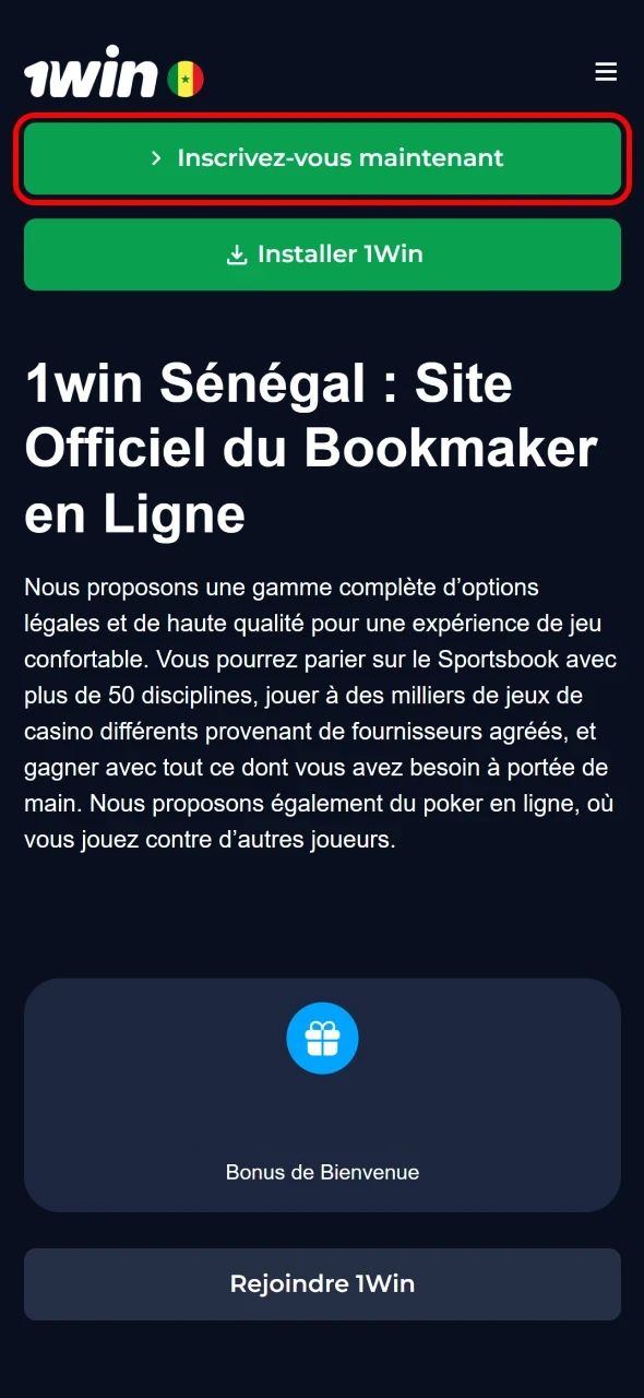 Commencez votre inscription sur 1win grâce à un formulaire simple à ouvrir.
